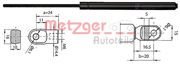 METZGER 2110378 Gasfeder, Motorhaube